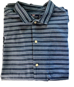 Camicia uomo VINEYARD VINES BLU STRIPE SS abbottonata CLASSIC FIT cotone TG L - Foto 1 di 5