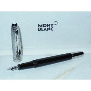New* Montblanc Solitaire UNICEF Doue Platinum Classique Fountain Pen F 116078 - Picture 1 of 8