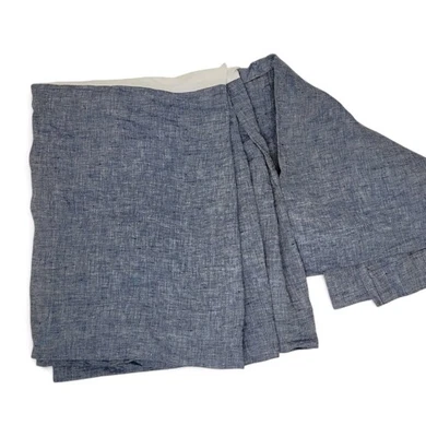 Falda de cuna Pottery Barn Kids belga lino lino azul cambray Foto 1 de 4