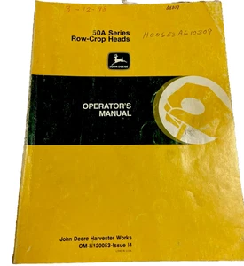 John Deere 50A Series Corn Head OMH120053 Operators Manual Book 8820 7720 7700 - Picture 1 of 4