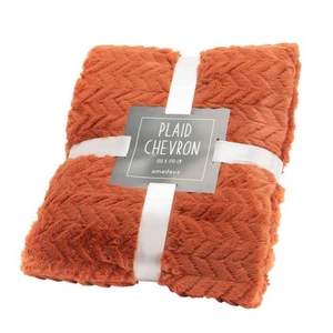 Plaid Chevron orange 130x170 polyester  130x1 cm - Imagen 1 de 3