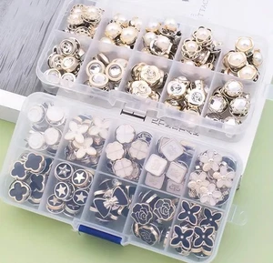 60 Sets Brooch Pins Set. Anti-Glare Metal Dress Neckline Buttons, Removable Pins - Picture 1 of 9