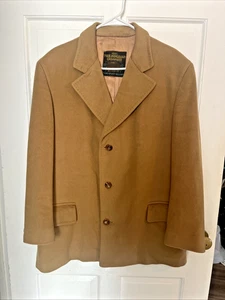 Vtg Hand-made Men's Pure Mongolian Cashmere Peacoat M Kaufmans Pittsburgh Classy - Picture 1 of 21