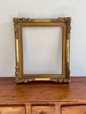 Gilded Antique French Frame 15.75x18.75",  Vintage Ornate Gold Baroque Frame - Image 1 of 4