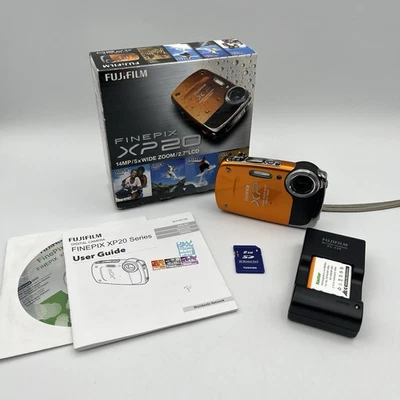 Fujifilm FinePix XP20 14 MP Digital Camera - Waterproof - Orange - Works - Image 1 of 4
