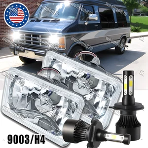 Pair for Dodge B150 B250 Ram Van 1981-1993 7x6" LED Headlights Hi/Lo Beam S+ - Bild 1 von 14