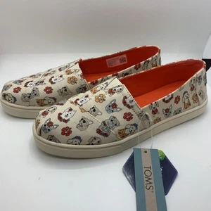 NWT Toms Alpargatas Cupsole Canvas OrthoLite Tropical Dog Print Shoes 7.5 - Picture 1 of 10