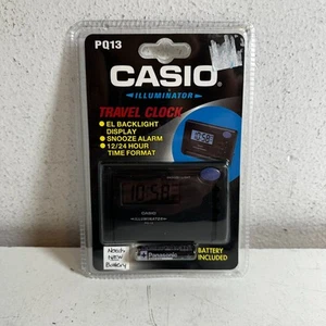 Casio Illuminator PQ13 Black Backlight Digital Display Daily Alarm Travel Clock - Picture 1 of 2