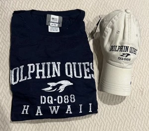 Maglietta Dolphin Quest Hawaii nuova con etichette adulto XL blu uomo maglietta e cappello regalo - Foto 1 di 8