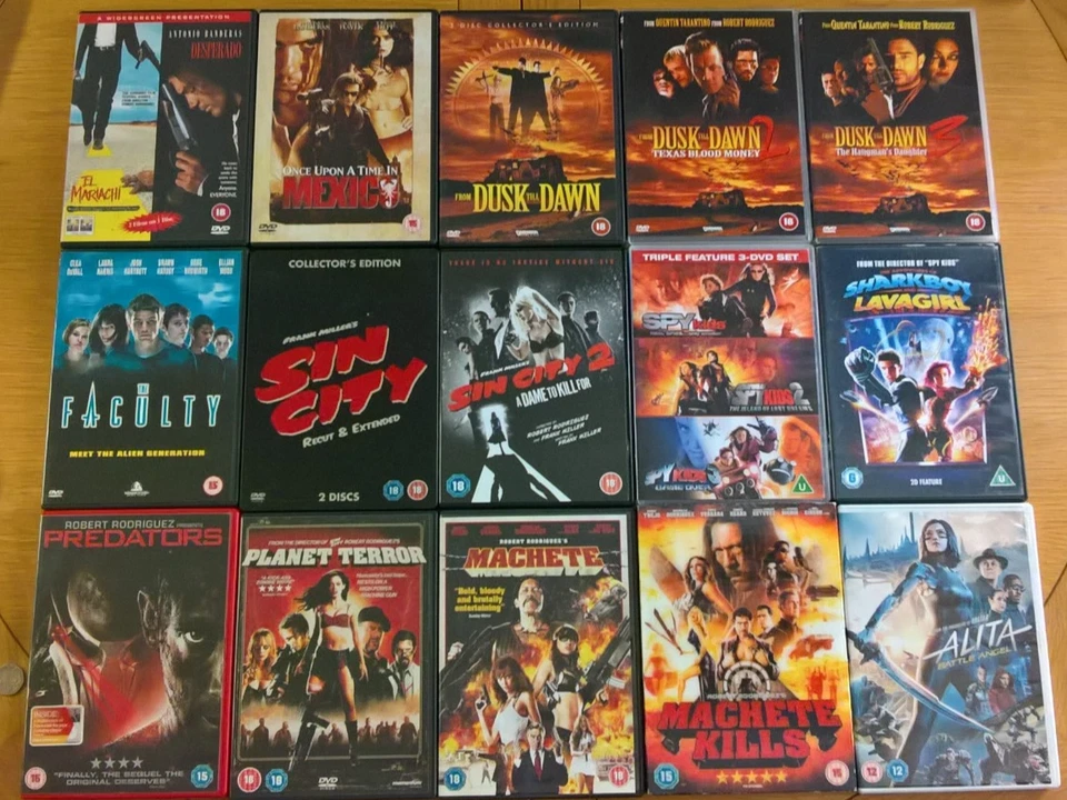 Robert Rodriguez 18x DVD Collection  R2 Desperado Sin City Alita Predators more - Image 1 of 1