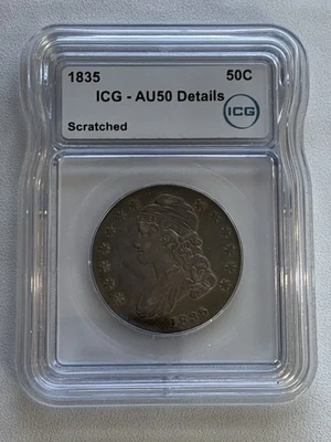 1835 Capped Bust Half Dollar 50c AU50 - Image 1 of 2