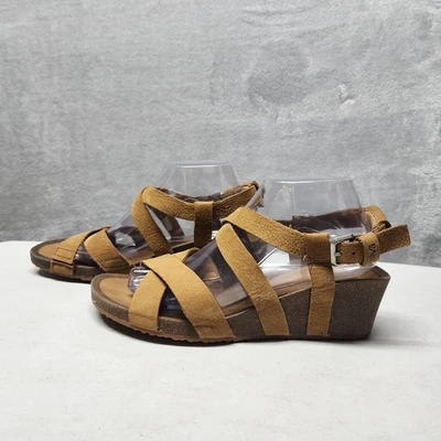 Teva Sandals Womens Size 9.5 Brown Leather Cork Wedge Adjustable Mahonia Comfort - Image 1 of 4