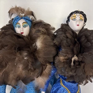 Paar Pierrot Venezianische Kugel Puppen, defekt - Bild 1 von 16