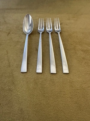 Dansk Stainless RONDURE (3) Cocktail Forks & (1) Fruit Spoon - Stainless Korea - Image 1 of 4