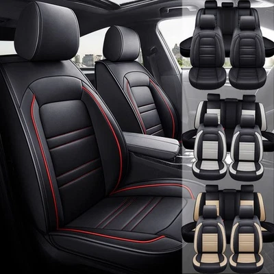 Juego completo de 5 fundas protectoras de asiento de coche de cuero para Dodge cojín delantero trasero Foto 1 de 4