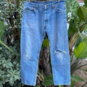 Vintage Y2K Levi’s 501XX Distressed Jeans 36x30 Made in Dominican Republic - Picture 1 of 8