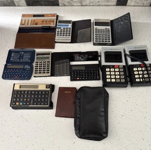 Vintage Calculater Lot *Not Tested* HP 12C, Casio, Sharp, Etron Solar, NCS 103 - Picture 1 of 17
