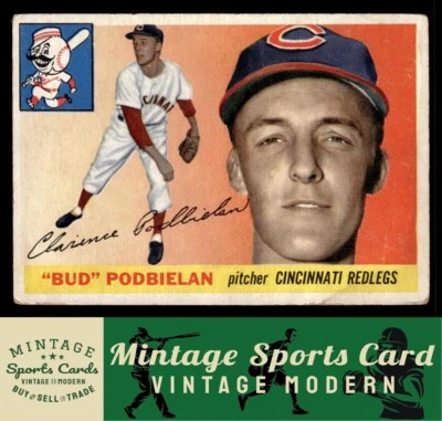 1955 Topps - Bud Podbielan - #153 Cincinnati Redlegs (ST) - Image 1 of 2