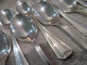 1930 1940 silver-plated 12 coffee spoons Christofle Chevrons art deco 14cm - Picture 1 of 11