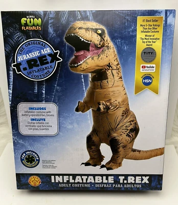 Rubíes Divertidos Inflables Adulto Jurásico Adulto T-Rex Disfraz con Ventilador a Batería, Uno Foto 1 de 4