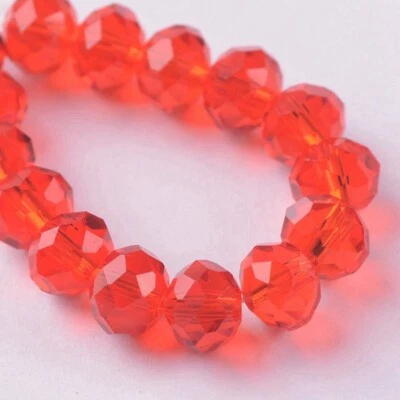 Rondelle 3/4/6/8/10/12/14/16/18 mm Faceted Crystal Glass Loose Spacer Beads Lot - Image 1 of 4