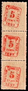Filipinas - Edi ** 130C Tira 3 - 1898 - Alfonso XIII - Sobrecargado - Imagen 1 de 1