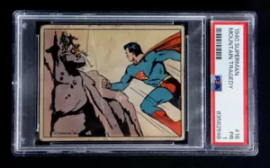 1940 SUPERMAN MOUNTAIN TRAGEDY CARD #16 PSA 1 POOR RARE ISSUE GUM INC. GRADED - Picture 1 of 2
