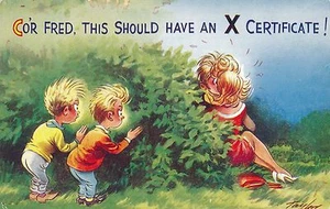 POSTCARD BAMFORTH COMIC Series No 2244 Loving couple Children X Certtificate - Picture 1 of 1