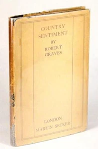 Robert Graves 1st Ed 1920 Country Sentiment Poetry Hardcover W/Dustjacket - Picture 1 of 9