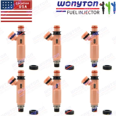 6Pcs 23250-20030 Fuel Injectors For Toyota Sienna Solara Lexus RX400h RX330 3.3L - Image 1 of 4