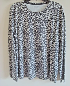 Top de punto para dama estampado negro talla grande Laura Scott NUEVO - Imagen 1 de 2