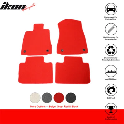 For 14-25 Lexus IS250 IS300 RWD Nylon Floor Mats Liner Red Front Rear Carpet — 第 1/4 张图片