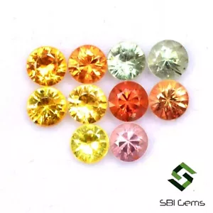 Lotto 3,14 CTS diamante rotondo multi zaffiro naturale taglio 4 mm 10 pz pietra preziosa sciolta - Foto 1 di 5