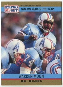 1990 Pro Set #4 Warren Moon Houston Oilers - Award Winner - NFL Man of the Year - Picture 1 of 2