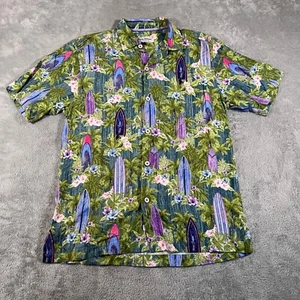Tommy Bahama Veracruz Cay Camp Shirt Mens Small Green Surfboard Button Up - Picture 1 of 9