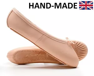Pink Leather Full Sole Ballet Shoes Childs Adults All sizes By Katz Dancewear - Picture 1 of 12