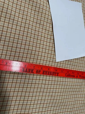 "SWEET ROMANCE " BLACKBIRD DESIGNS  ~WOVEN~ PLAID NATURAL   BY THE YARD - Image 1 of 4