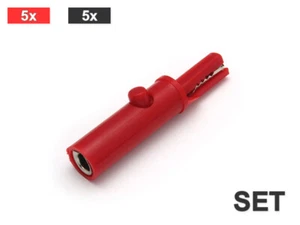 Morsetti a strappo, morsetti a coccodrillo fino a 8 mm, SET rosso/nero, 10 pezzi - Foto 1 di 2