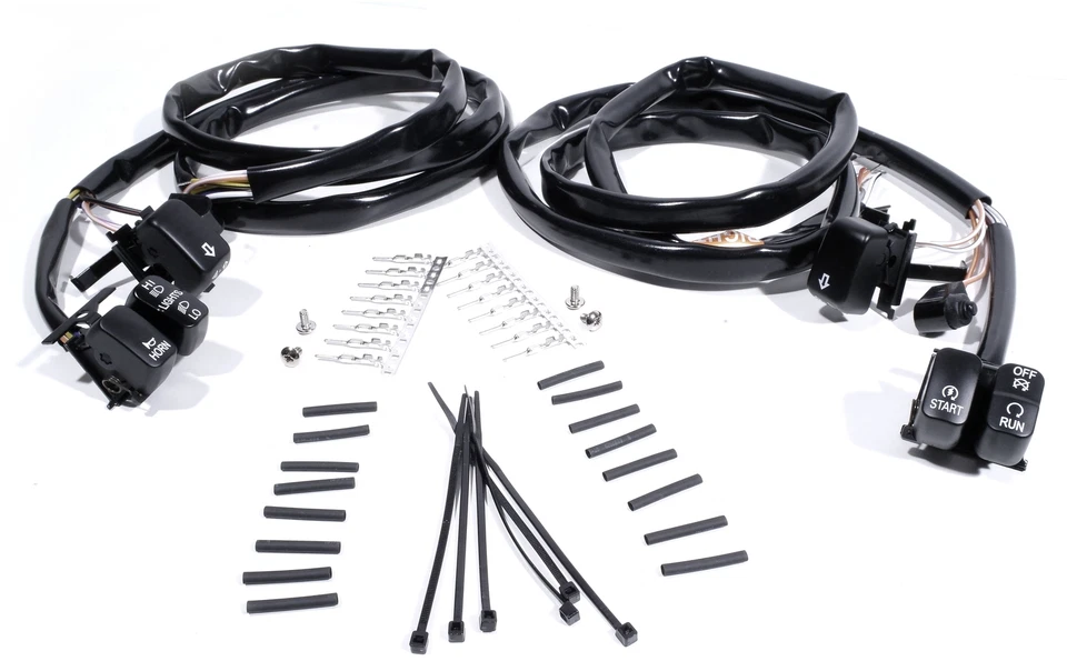 Schalter-Kabelbaum Lenkerarmaturen schwarz für Harley-Davidson 1996-2013 150 cm - Image 1 of 1