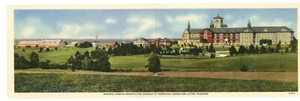 Benedictine Convent Perpetual Adoration Clyde Missouri Fold-Out Linen Postcard - Picture 1 of 4