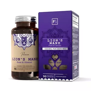 Lions Mane Mushroom | 1000mg 90 Hericium Erinaceus Capsules | Polysaccharides - Afbeelding 1 van 22