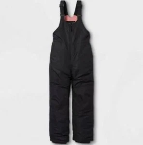 NWT All In Motion Black Pink Fleece Lined Wind Resistant Snow Bibs Pants M (7/8) - Picture 1 of 6