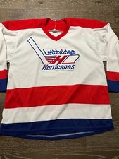 VTG Lethbridge Hurricanes Men M CCM airknit Hockey Jersey WHL Juniors WHITE 80s