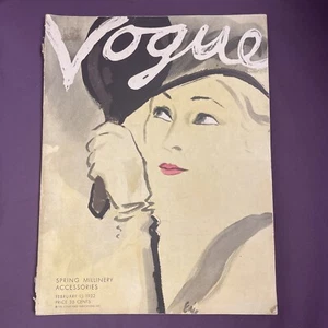 VTG Vogue Magazine February 15 1932 - Spring Millinery Accessories - Erickson - Picture 1 of 21