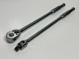 Snap On 2pc SL715 1/2 Drive 15" Long Standard Handle Ratchet & SN15A Breaker Bar - Bild 1 von 14