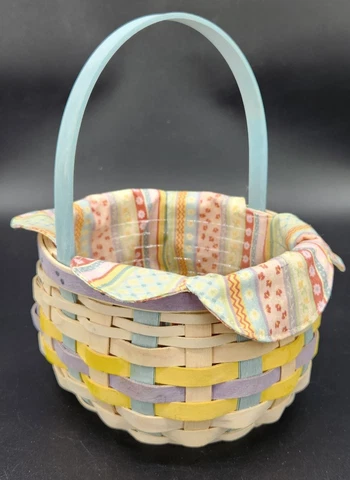 Longaberger 2008 Small White Washed Easter Basket+Liner+Protector 24th Edition Cover