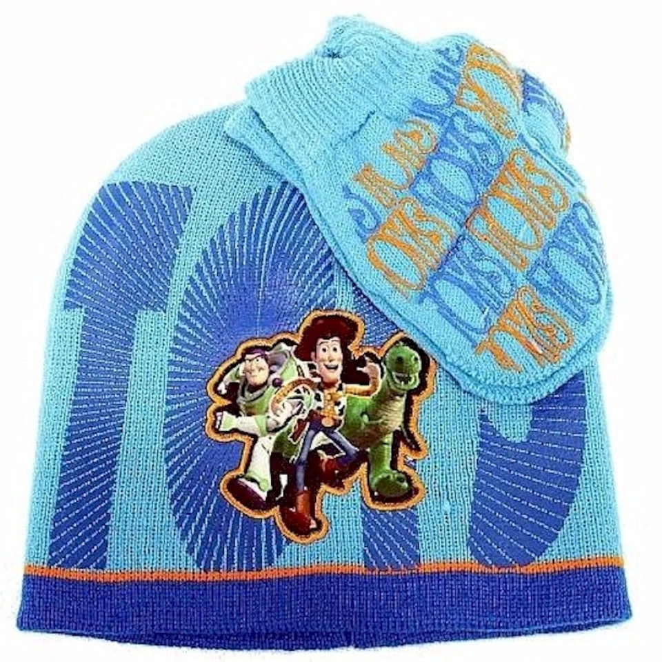 Disney Pixar Toy Story 3 Conjunto de gorro y manopla tejido azul para niños pequeños talla 2-4T Foto 1 de 1
