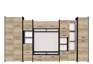 Wohnwand Anbauwand Schrankwand TV-Lowboard Sideboard Moke 360cm - Bild 1 von 4