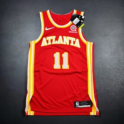 100% Authentic Trae Young Nike Hawks Icon Edition Jersey 44 M ShareCare Patch - Image 1 of 4