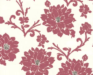 Livingwalls Vliestapete Flock Beige Creme Rot Floral Blumen 255655 - Bild 1 von 1